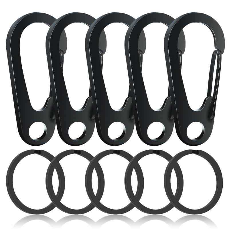 [Luvyoo] 5個セット キーホルダー チェーン カラビナ ステンレス ナスカン ミニカラビナ スナップフック キーフック キーホルダー からびな スカン おしゃれ リング ナ小型 頑丈 釣り 鍵・小銭