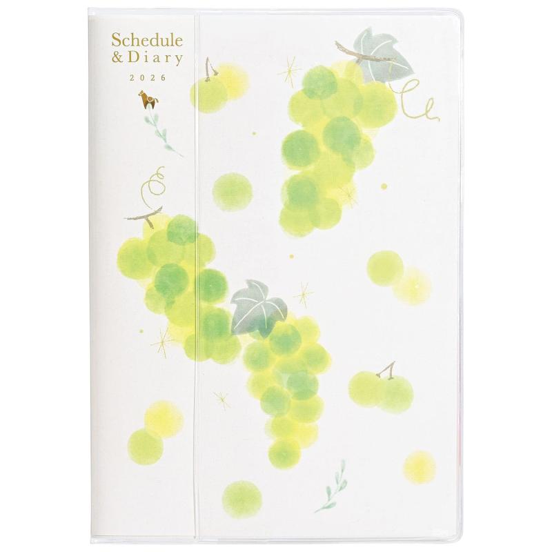 クツワ 手帳 カラーインデックス手帳 2026年 A5 マンスリー 月曜始まり シャインマスカット 131SHB 202..