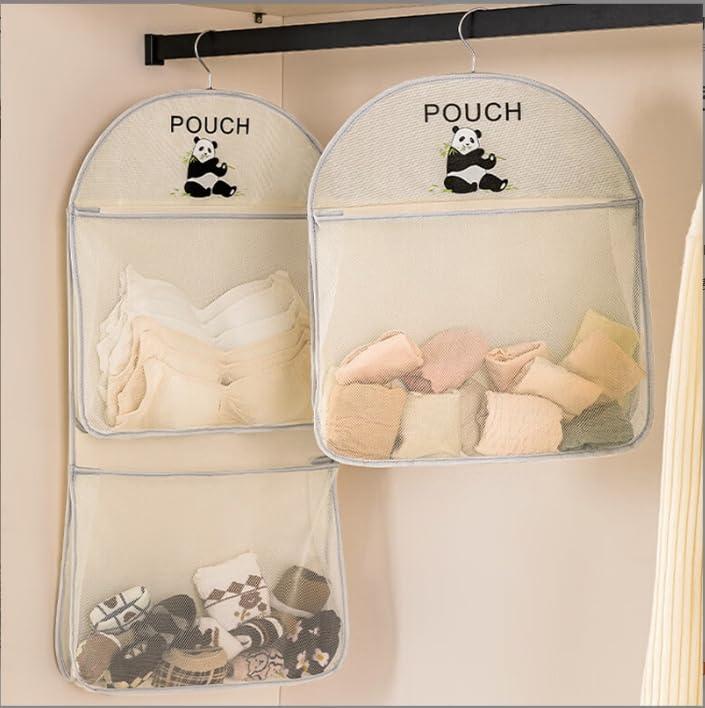 Zhejia 下着収納ボックス 吊るせるポーチ トラベルポーチ 吊り下げ ウォールポケット 下着 収納 クローゼット 吊り下げ収納 大容量 靴下 ネクタイ 衣類 階層式収納バッグ 水洗い可能 ウォー
