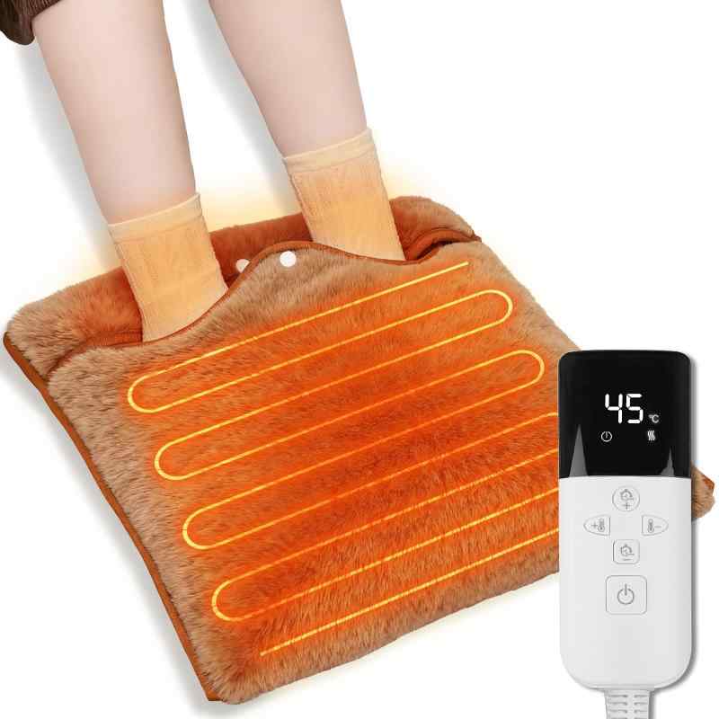 足温器 電気毛布 フットウォーマー ホットマット 足元ヒーター ホットカーペット 電気座布団 ミニ  ...