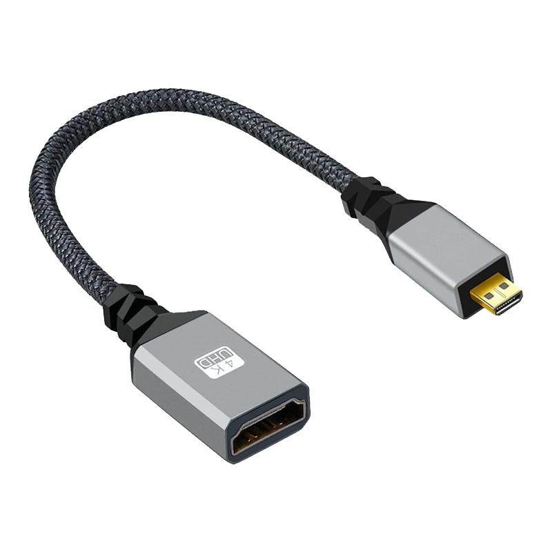 Micro HDMI 延長ケーブル Micro HDMI to HDMI 変換アダプター Type D(オス)-Type A(メス) 延長ケーブル..