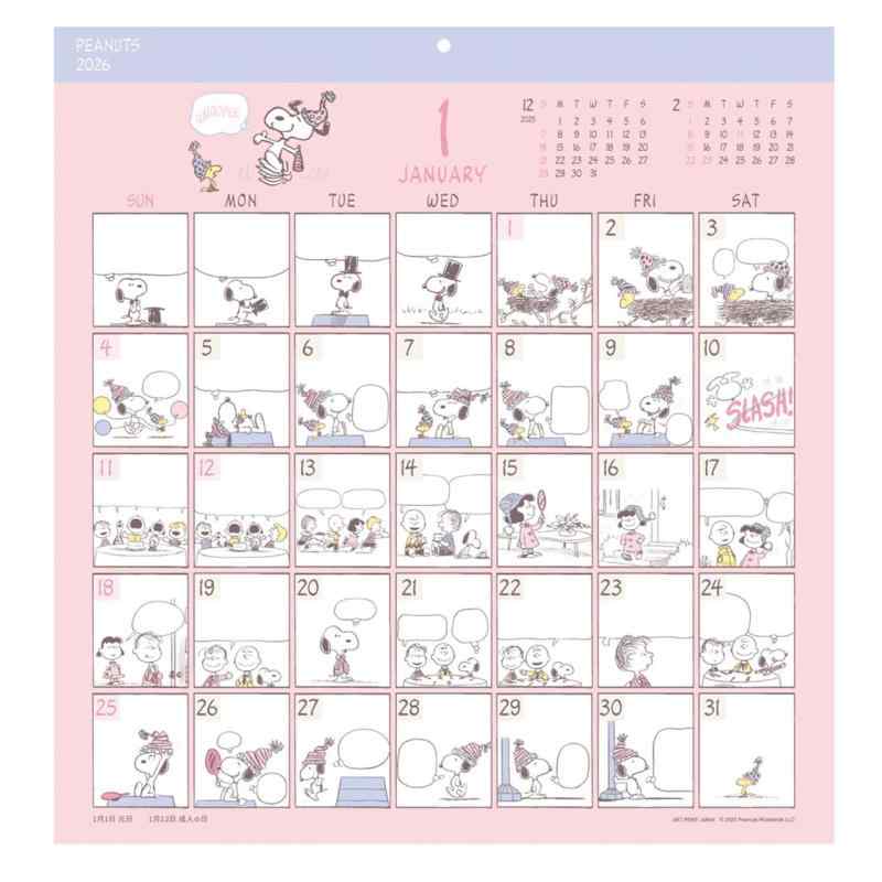 Rakuten - 2026年カレンダー コミックデザイン/PEANUTS