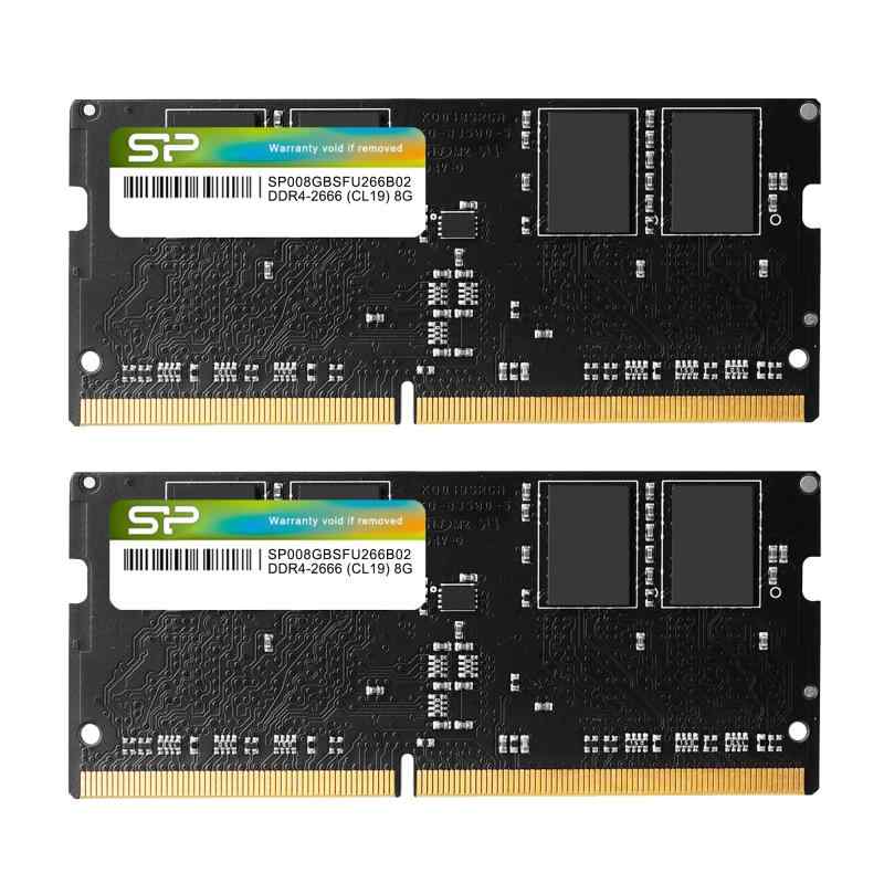シリコンパワー ノートPC用メモリ DDR4-2666 (PC4-21300) 8GB×2枚 (16GB) 260Pin 1.2V CL19 Mac対応 SP016GBSFU266B22