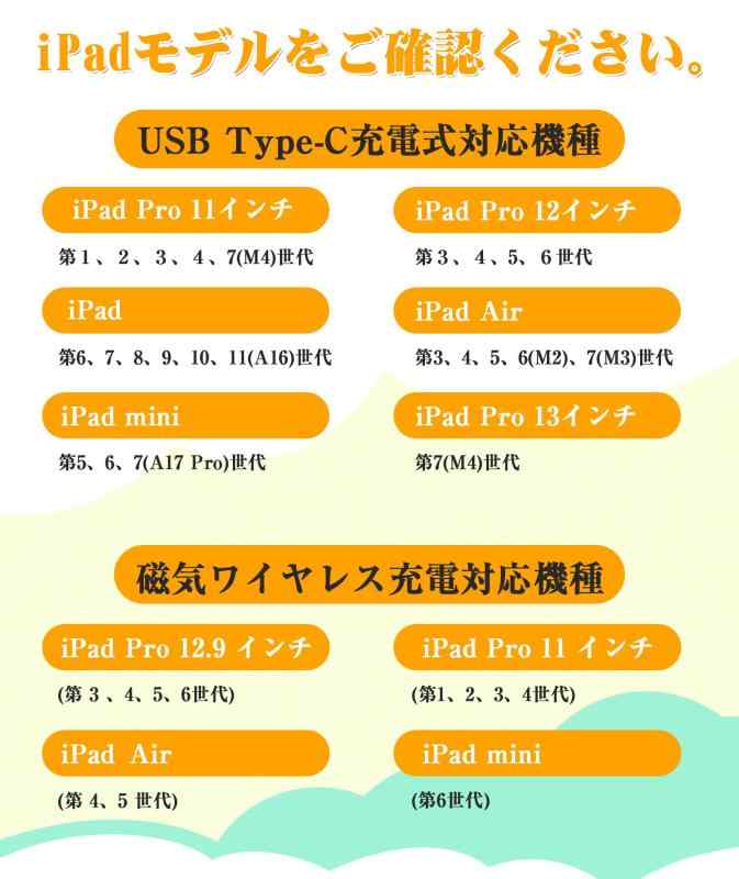 USGMOBI iPad用タッチペン 2018年から2026年発売モデル対応 磁気ワイヤレス充電 Type C急速充電 残量表示 flowing2-10172321 フローイングgt サンプル画像3