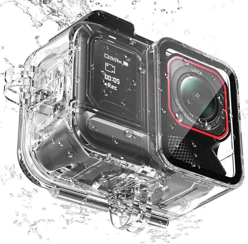 Taoricup Insta360 Ace Pro 2 対応 防水ハウジング 防水ケース, 保護シェル カバー 縦横方向撮影 45M 保護水中ダイビングケースシェル