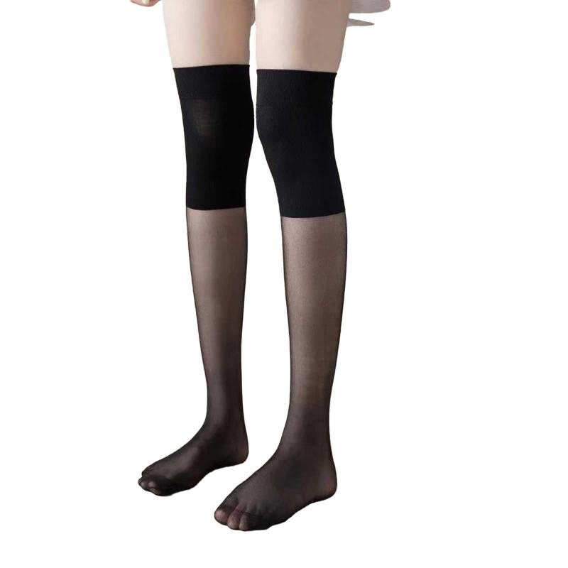 [FUYUERO] ニーハイソックス レディース スト ハイソックス 美脚ソックス 夏オーバーニーソックス 滑り止め付きロング 薄手滑り止め付きロングソックス 冷房対策防寒保温グッズレディース