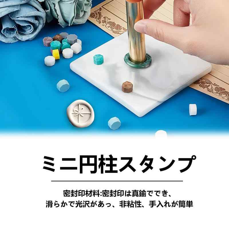 フローイングgtのPAVIKE シーリングスタンプ シーリングワックススタンプ 15mm 真鍮銅 円柱ハンドル ミニサイズ ワックスシールスタンプ 蝶ネクタイの柄 蝋封スタンプ 誕生日、結婚式、バレンタインデー、招｜アングル3