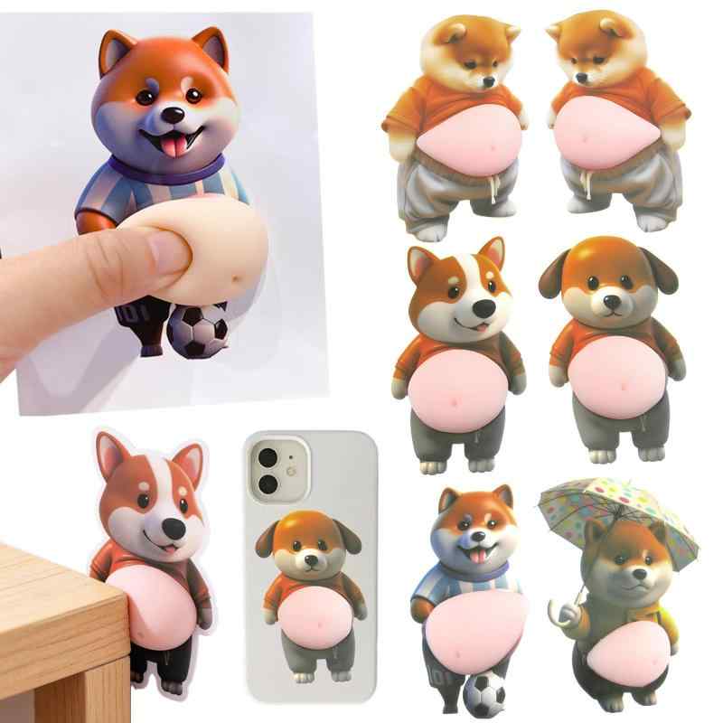 おしりぷにぷにシール 柴犬 ぷっくりシール デブ 犬 柔らかい お腹 3Dステッカー 立体 2/4/6枚 デコレーション かわいい 大きな腹 ステッカー DIY 手帳 水筒 アルバム 携帯電話飾り 手芸用品 ス flowing2-10180780 フローイングgt パッケージ画像