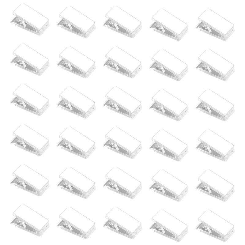 クリップ 30pcs 粘着剤付き 白 三角形 透明色 ダブルクリップ 可愛い 事務用品/ 学習用品/ DIY