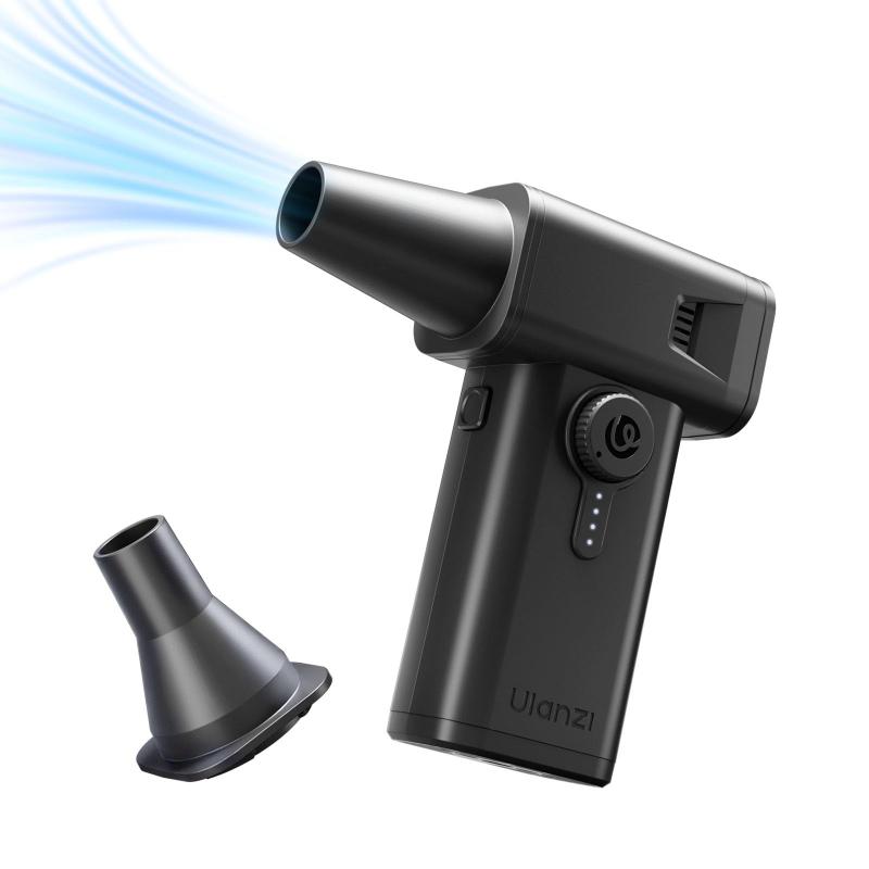 Ulanzi AD02 エアダスター 電動ブロワー カメラ用エアダスター 超強力高速回転 電動エアダスター 130000RPM 吹き出し力 無段階風量調整 LEDライト付き Type-c 小型 多機能ノズル付き ナイロンフィル
