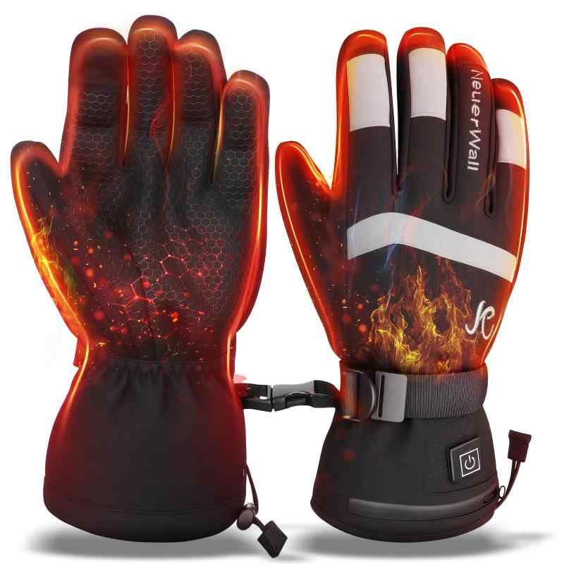 電熱グローブ バイク用 3段階温度調節 指先まで暖かい タッチパネル対応 防寒 防水 防風 滑り止め 冬 ヒーター手袋 電熱手袋 充電式 7.4V 2500mAhバッテリー付き オートバイ 自転車 アウトドア