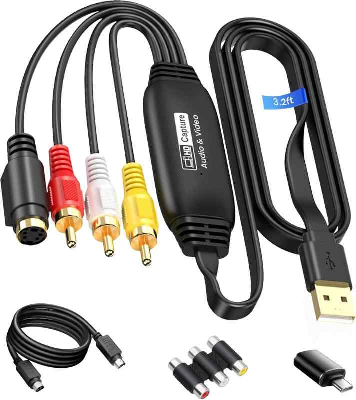 avedio links USB2.0 キャプチャーボード 1080P対応 VHS VCR 8mmビデオ DVDダビング パソコン取り込み RCA＋S-Video入力 ビデオキャプチャー Windows/Mac対応 USB変換アダプター S-Videoケ