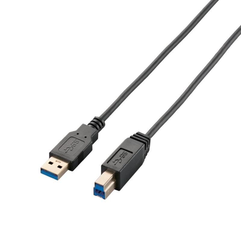 NEC - エレコム USBケーブル 【B】 USB3.0 (USB A オス to USB B オス) スリム 1m ブラック USB3-ABX10BK