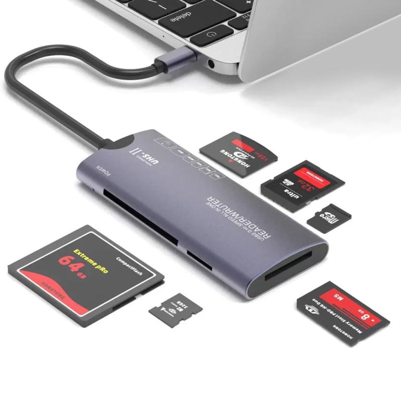 メモリカードリーダー6in1 USB-C SD/TF(Micro SD)/MS/XD/CFカードリーダーアダプター メモリー カードリーダー OTG対応 高速 双方向転送 for iPhone17 16 15, MacBook Pro/Air 2023,
