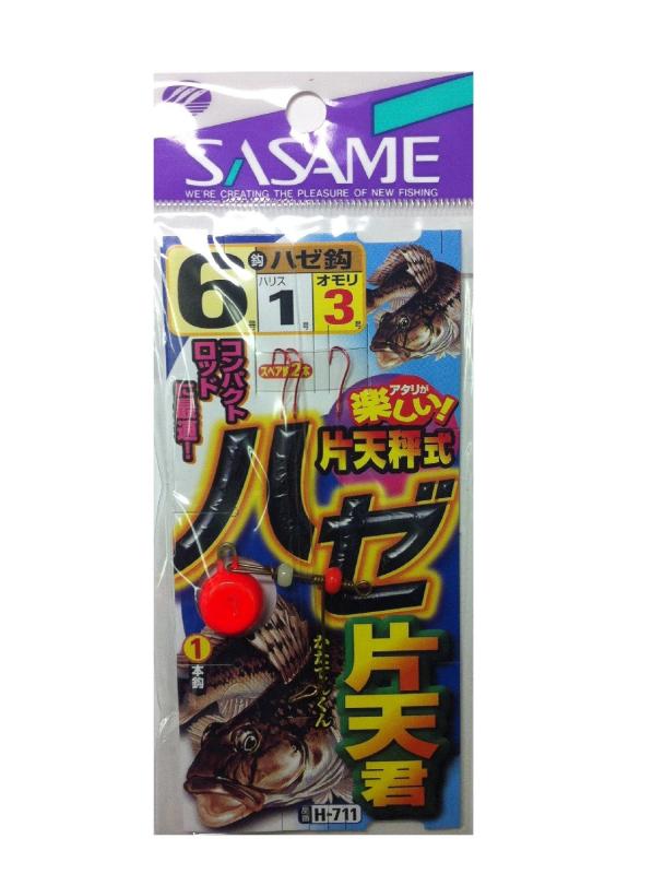 ささめ針(SASAME) H-711 ハゼ片天君 6 1種類: 6号全長:25cm製品型番:H-711用途:ハゼ仕様:1本鈎+スペア鈎2本