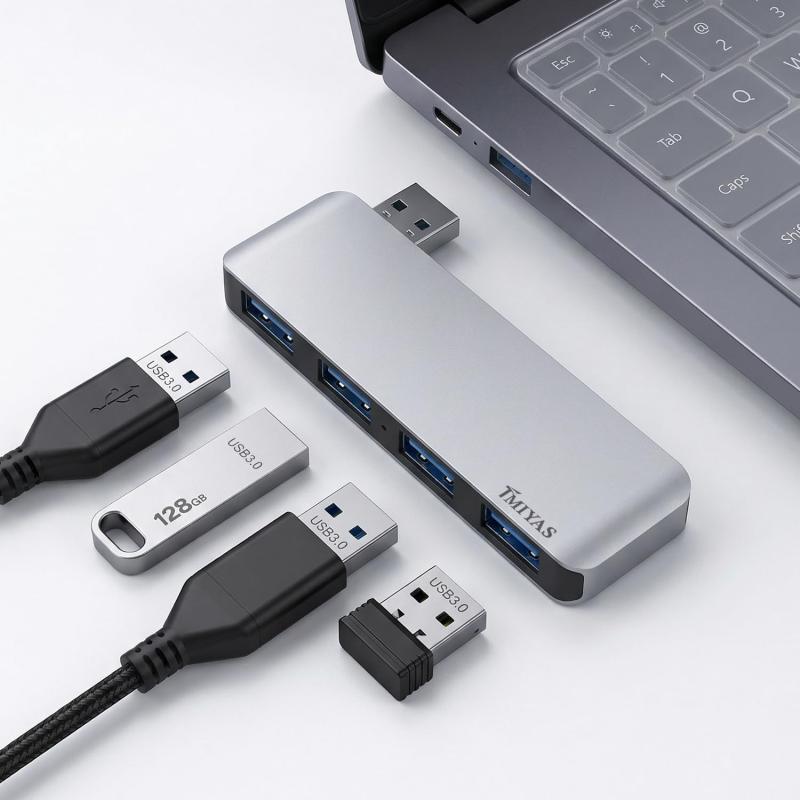 21 inches+ - USB A ハブ 直挿し 3.0 ノートPC 直差し 4ポートパソコン USB 増設 小型 軽量 高速転送 アルミ合金筐体 ノートPC・デスクトップ・各種USB機器に対応 在宅ワーク・リモートワーク・出張時に活躍す
