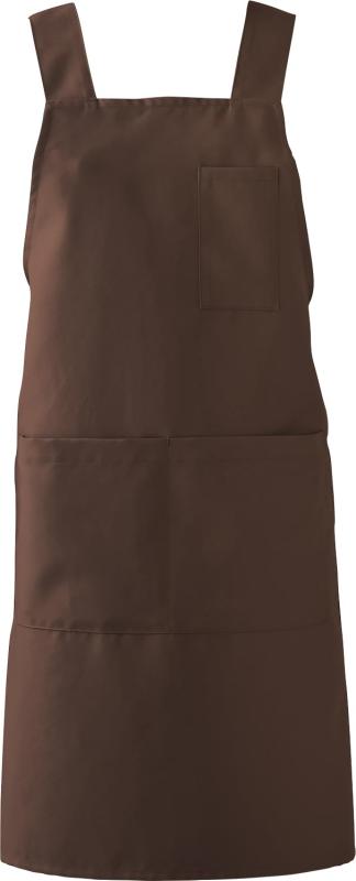 Arbe(アルベ) 胸当てエプロン H型 テフロン加工 お手入れ簡単 汚れに強い 6色展開 [はっ水/防汚] 飲食 サービス 制服 T7501 C-71 ブラウン L