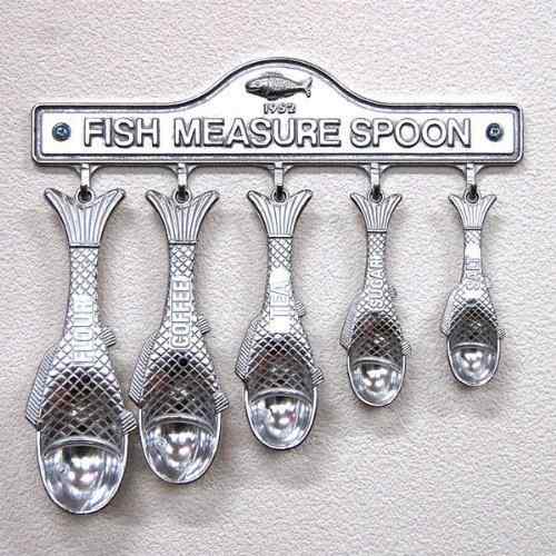 Measuring Spoons - ダルトン(Dulton) フィッシュ メジャー スプーン セット 100-029 アルミニウム 5本セット