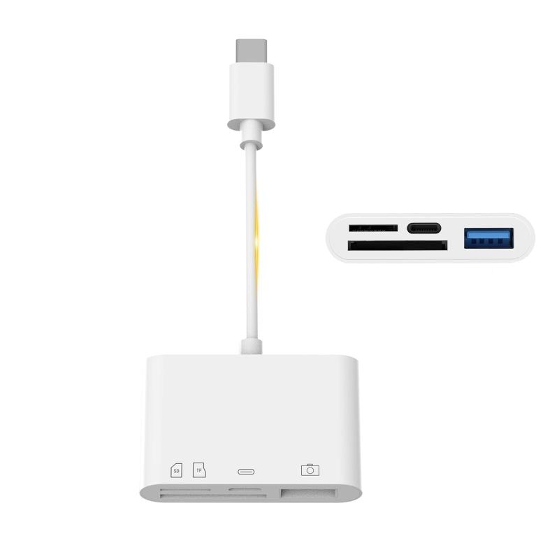 SDカードリーダー type-c 【2025新登場 4in1 iPhone16適用】 USB3.0 タイプc カードリーダー USB C/SD/TF/USB 変換アダプタ OTG機能 双方向高速データ転送 急速充電 同時