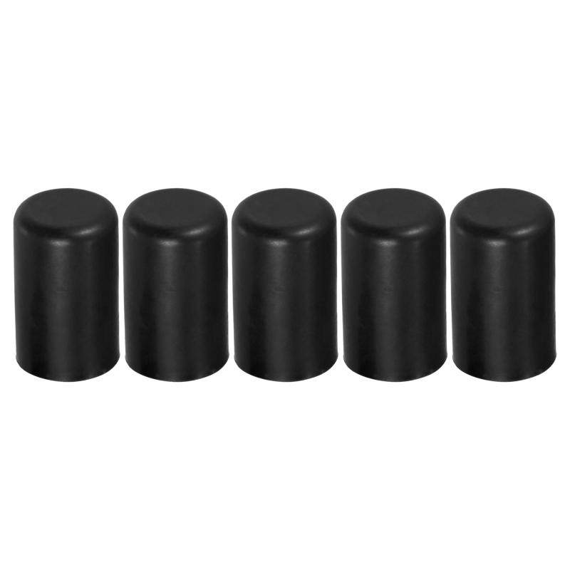 X AUTOHAUX 5個セット 12mm 0.47" シリコンホースキャップ インテークバキュームホースチューブエンドプラグ カー黒