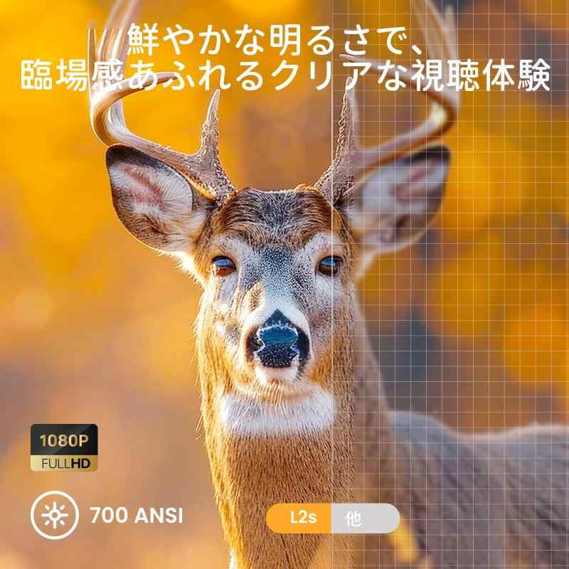 【JBLスピーカー＆700ANSI】プロジェクター Yaber L2s プロジェクター 家庭用 1080p シームレスオートフォーカス WiFi 6 ブルートゥース対応 小型 ホームプロジェクター 天井吊り可 ミスティホワイ
