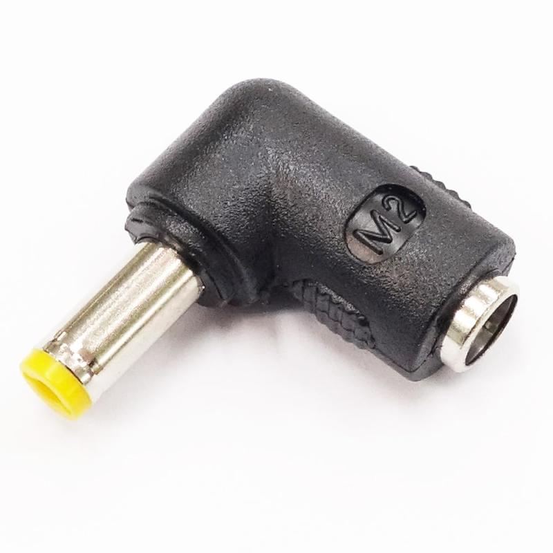 【カモン(COMON)製】DC変換L型アダプタ(外径5.5φ/内径2.1φ(メス⇔オス)【5521-L】