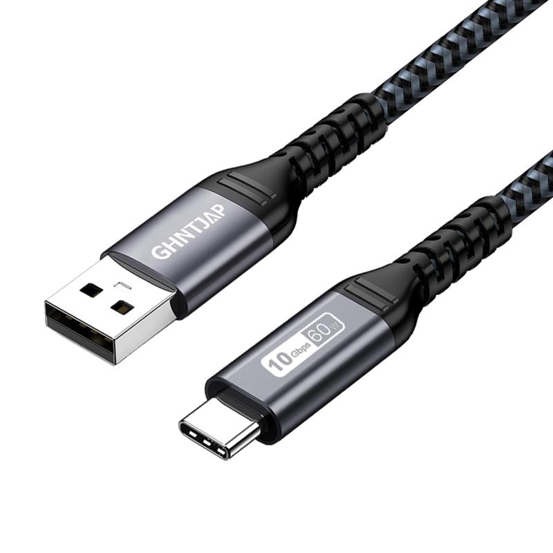 GHNTJAP USB Type C ケーブル 2M USB3.1 Gen2 タイプcケーブル 10Gbps データ転送 60W 急速充電 Android Auto対応 USB C ケーブル 高耐久ナイロン Galaxy/Xperia/MacBook そ