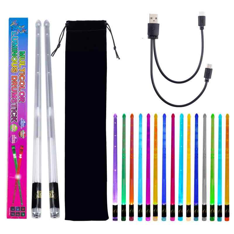 Musfunny LED 光るドラムスティック 充電式: 15色変化可能