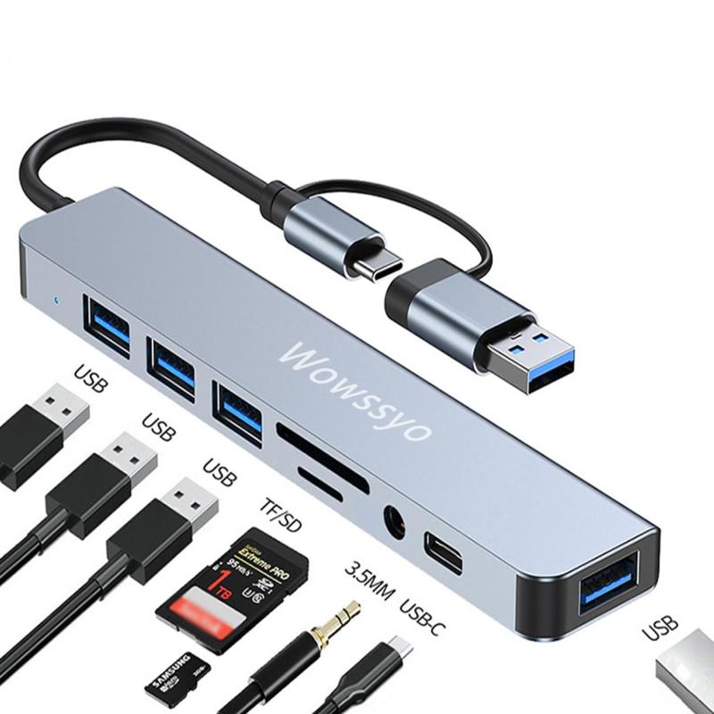 Lenovo - 【2026高機能版】USB Cハブ 8-in-1 タイプCハブ ドッキング変換アダプタ[ USB 3.0/Type-C/SD&TF/オーディオ] MacBook Pro Air/iPad Pro/Samsung/ChromeBook/Surfac