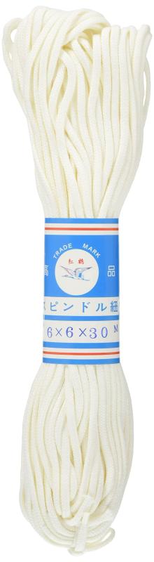 日本紐釦貿易(Nippon Chuko) スピンドル紐 白 30m巻 φ約4~5mm (6x6) 手芸用品 ひも・コード スピンドル紐素材:レーヨン100%(スフ)手さげバッグ、エプロン・きんちゃく袋、ナップサックなど手づくりの紐にやわらかい手触りで痛くなりにくい伸縮により若干サイズが変わります。<b>本体サイズ :</b>φ約4~5mm (6x6)<b>主な製造国 :</b>日本