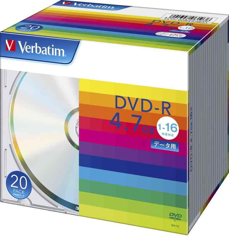 乐天商城 - バーベイタムジャパン(Verbatim Japan) 1回記録用 DVD-R 4.7GB 20枚 シルバーディスク 片面1層 1-16倍速 DHR47J20V1
