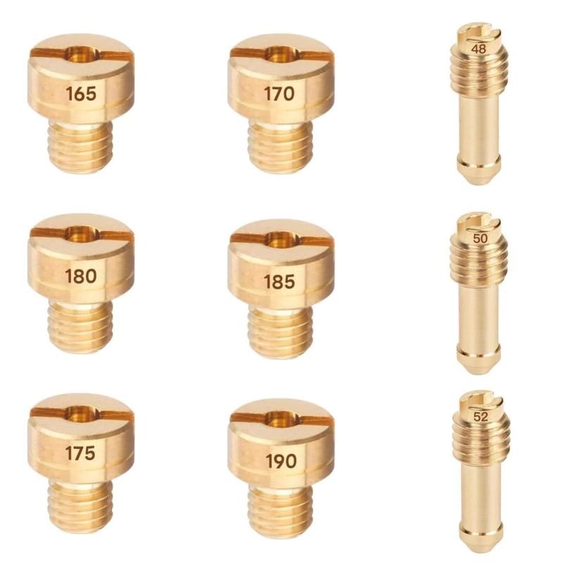 Rakuten - Jetsetmoto ジェットセット ミクニ メインジェット （8X9・丸大）#165#170#175#180#185#190 パイロットジェット（14X5-Bタイプ) #48#50#52 合計9個セット YP125/XC180/150/TM/TMR/M