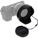 Fotodiox リバーシブルレンズフードキット Sony E PZ 16-50mm F3.5-5.6 OSS Eマウントパワーズームレンズ リバーシブルチューリップフラワーフード キャップ付き f/Sonyキットレンズ付き