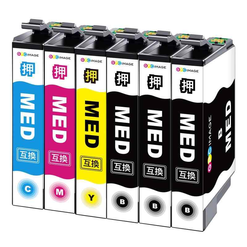 乐天商城 - 【最新IC】GPC Image MED-4CL エプソン 用 インク メダマヤキ epson 対応 MED 4色+黒2本 合計6本セット Epson 用 EW-056A EW-456A インク 大容量 プリンター 新包装
