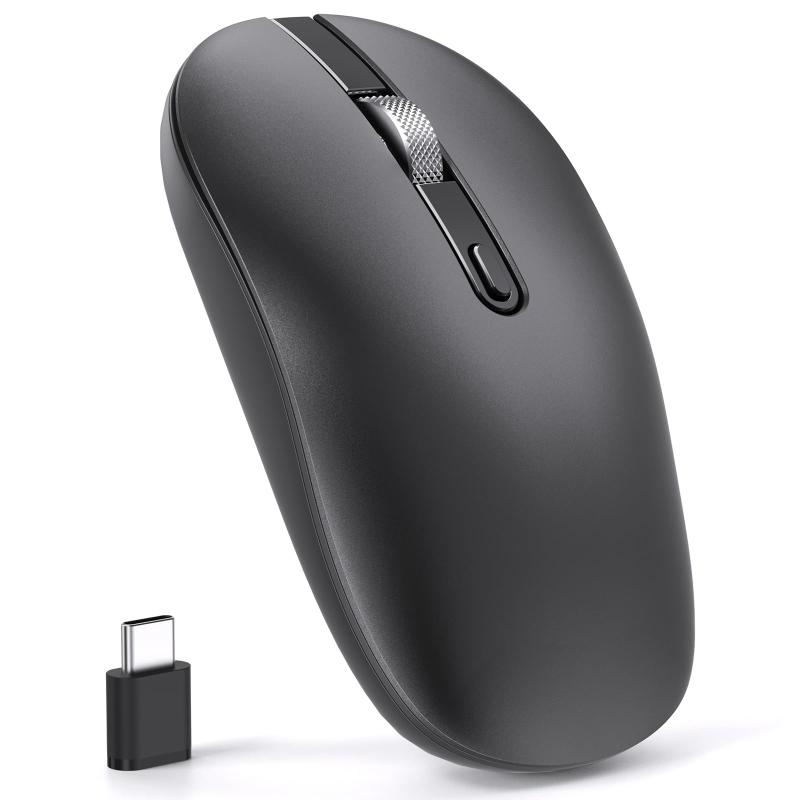 無線マウス usb-c ノートパソコン/MacBook用マウス 瞬時接続 静音 3段階DPI切替 PC/コンピューター対応 TELEC認証取得済み - 炭黒色