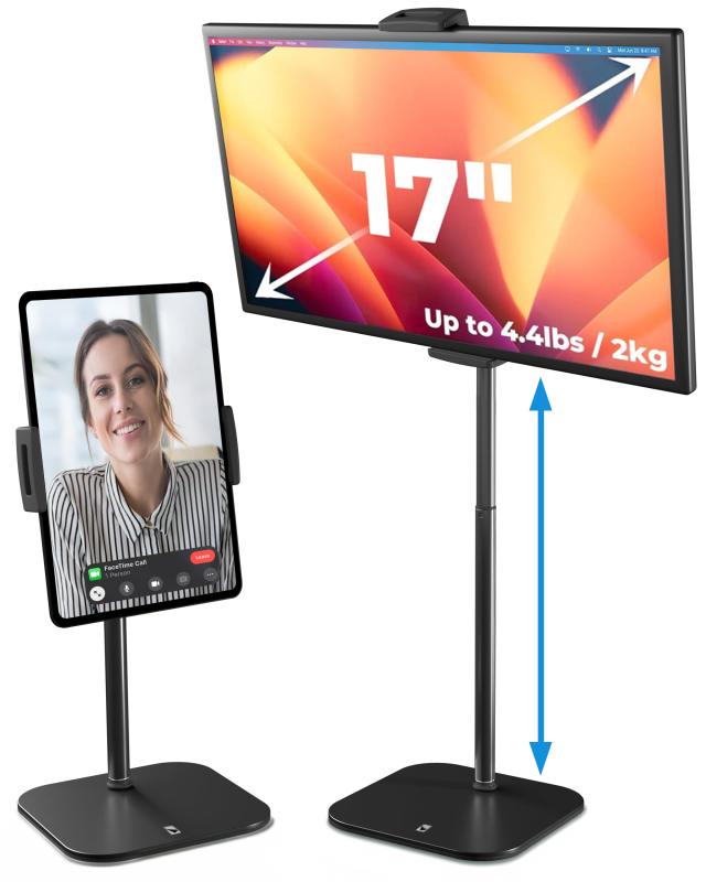 Cooper TabStand iPadスタンド デスク用 高さ51cm、17インチまでのポータブルモニタースタンド 耐荷重2kg、タブレットスタンド デスク用、タブレットホルダー、Apple iPad用スタンド、Samsung・Kindle・F