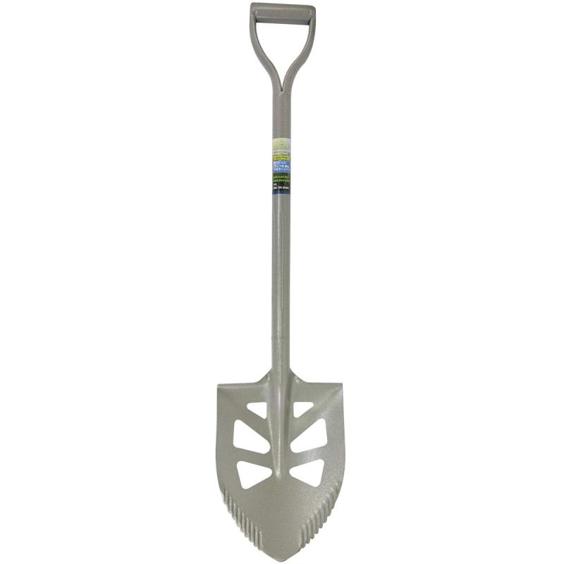 近与(KONYO) ガーデンフレンズ スチールパイプ柄 穴あきショベル 根切エッジ付き