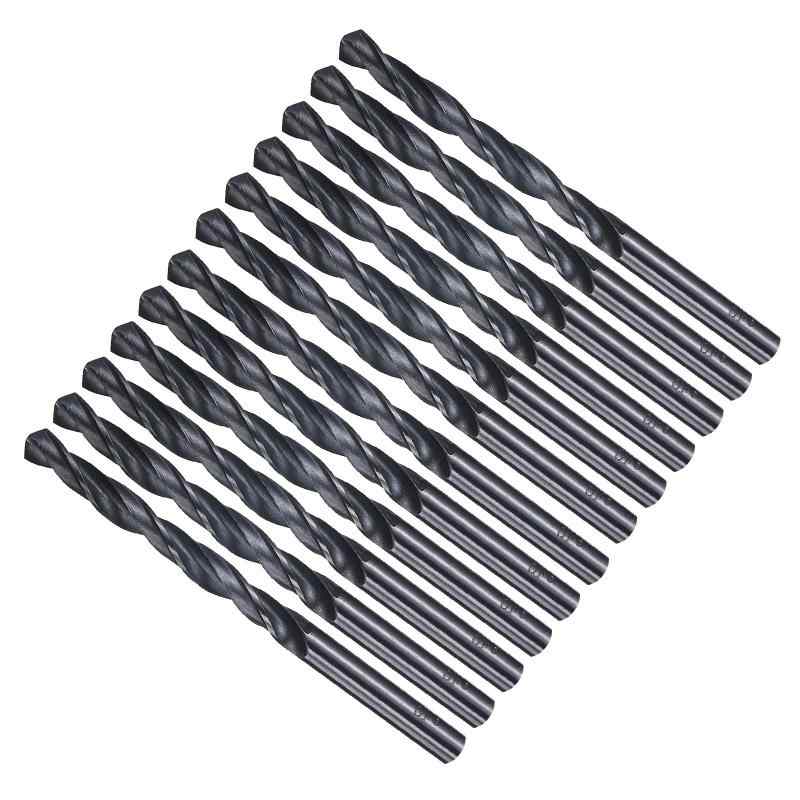 METALLIXITY ドリルビット（6.2mm）12個 4241高速鋼直柄窒化黒118° 木材 プラスチック 鉄 銅 アルミニウム 低軟金属用