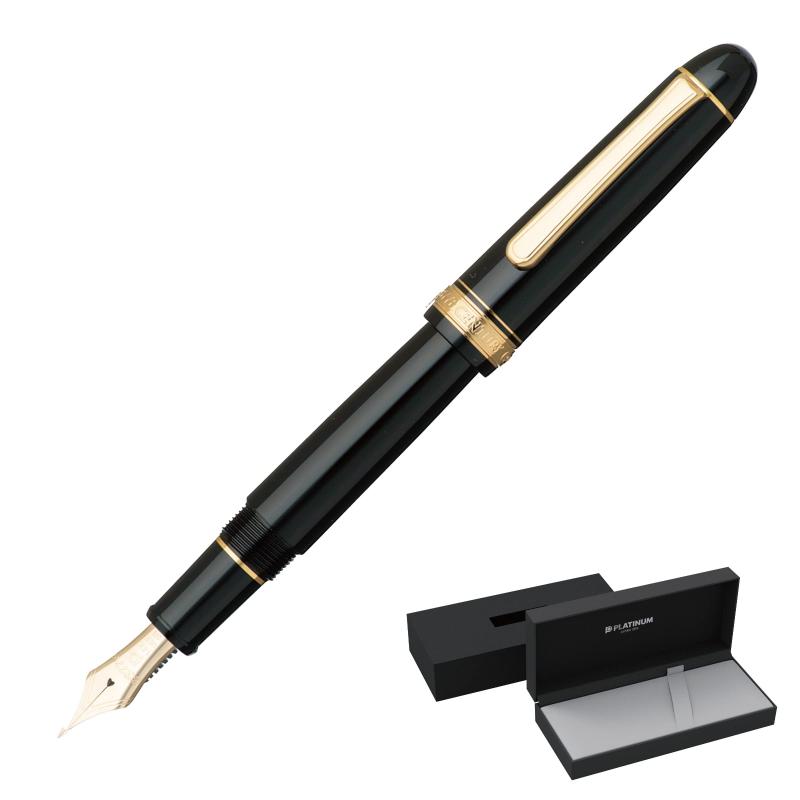 プラチナ万年筆 万年筆 #3776 センチュリー ブラックインブラック 中字 PNB-15000#1-3 flowing2-10168144 フローイングgt サンプル画像2