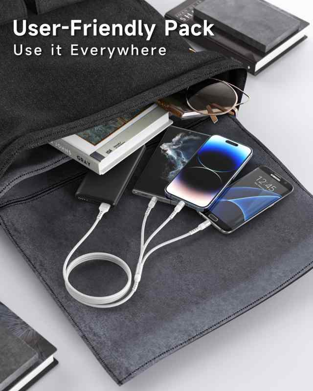 RAVIAD 3in1 充電ケーブル 1.2M USB ケーブル 急速充電 充電コード C Micro iPhone flowing2-10147568 フローイングgt サンプル画像2