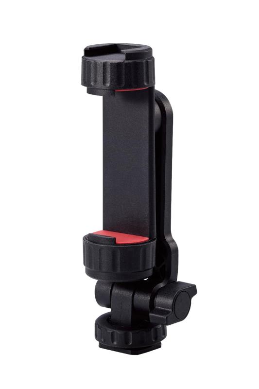 エレコム スマホホルダー 三脚 マウント アタッチメント 取り付け カメラ 一眼レフ 同時撮影 アクセサリーシュー 360度回転 角度調整可 【 三脚 自撮り棒 カメラ 4.7インチ~6.7インチのスマー