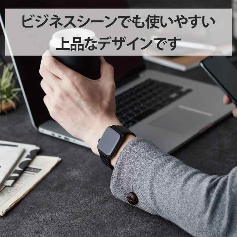 エレコム Apple Watch (アップルウォッチ) バンド 49mm 45mm 44mm 42mm [Apple Watch Ultra 3 2, 11 10 9 8 7 SE2 SE 6 5 4 3 2 1 対応] シリコン ステンレス 1連タイプ