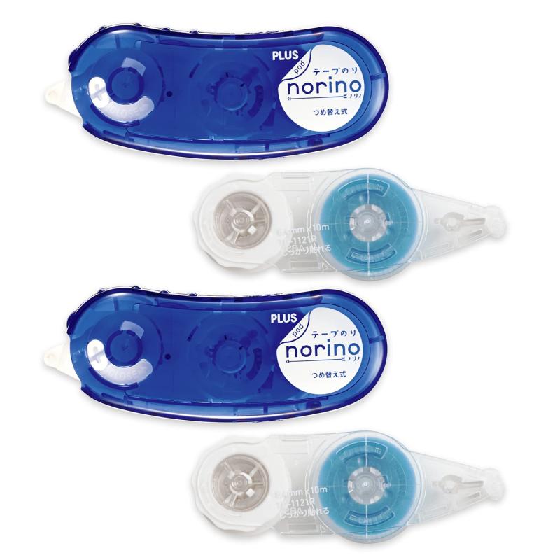 プラス テープのり ノリノポッド しっかり貼れる 8.4mm 徳用 本体2個+詰替テープ2個 54-345 ×2