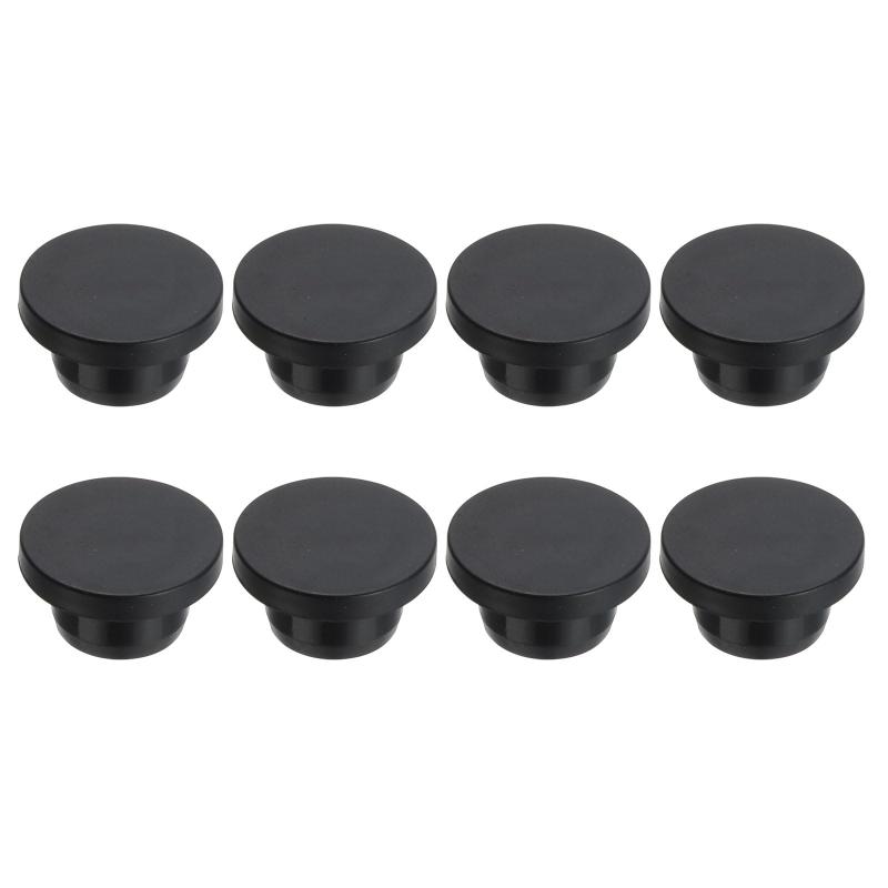 PATIKIL 18mm直径 ゴムホールプラグ 17mm 穴に適したシリコンラバーラウンドホールストッパー 黒 8個入り