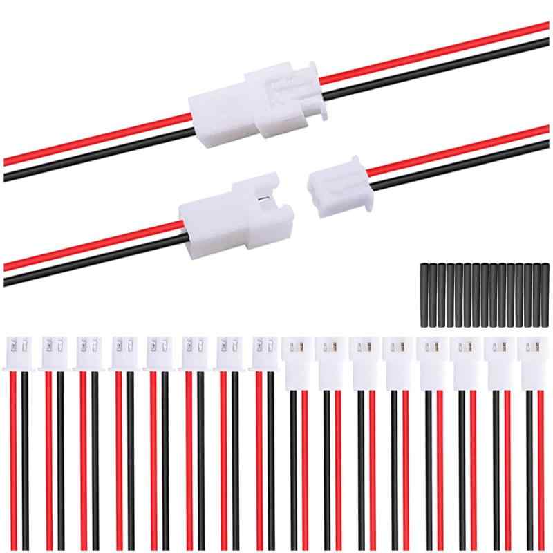 乐天商城 - MKBKLLJY 10ペアJST XH 2.54ミリメートル2ピンオスとメスコネクタケーブルUL1007 22AWG 100ミリメートル赤いブラックコネクタワイヤケーブルと熱収縮チューブ小さなドローン電池端子ソケットLEDスト