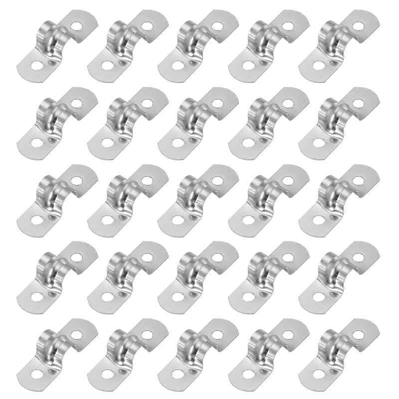 Rakuten - PATIKIL サドルバンド 8mm 2穴 パイプクランプ パイプ固定金具 304ステンレス 配管 サドル パイプ ケーブルワイヤ 固定用 25個