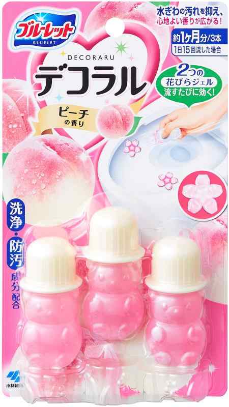 小林製薬ブルーレットデコラルトイレ便器の水ぎわ香りと汚れ付着防止の花びらジェルピーチの香り約30日分ブルーレットデコラル トイレ便器の内側 香りと汚れ付着防止の花びらジェル ピーチの香り 約30日分