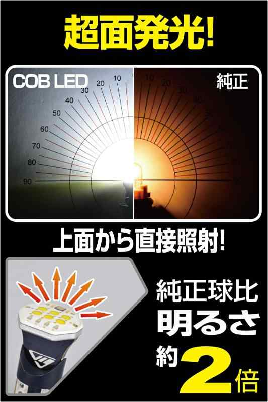 フローイングgtのM's Basic by IPF ルームランプ LED 車用 T10 T13 T16 100lm 6000K ホワイト 12V用 1個入 COB 上面照射 面発光 AMZ-RB001｜アングル3