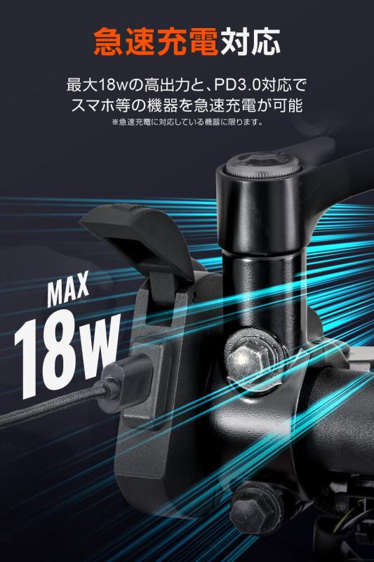 デイトナ(Daytona) バイク USB電源 防水 USB-C PD3.0対応 急速充電 18W iPhone/Android対応 取付幅13mm スレンダーUSB アルミボディ 1ポート 48324