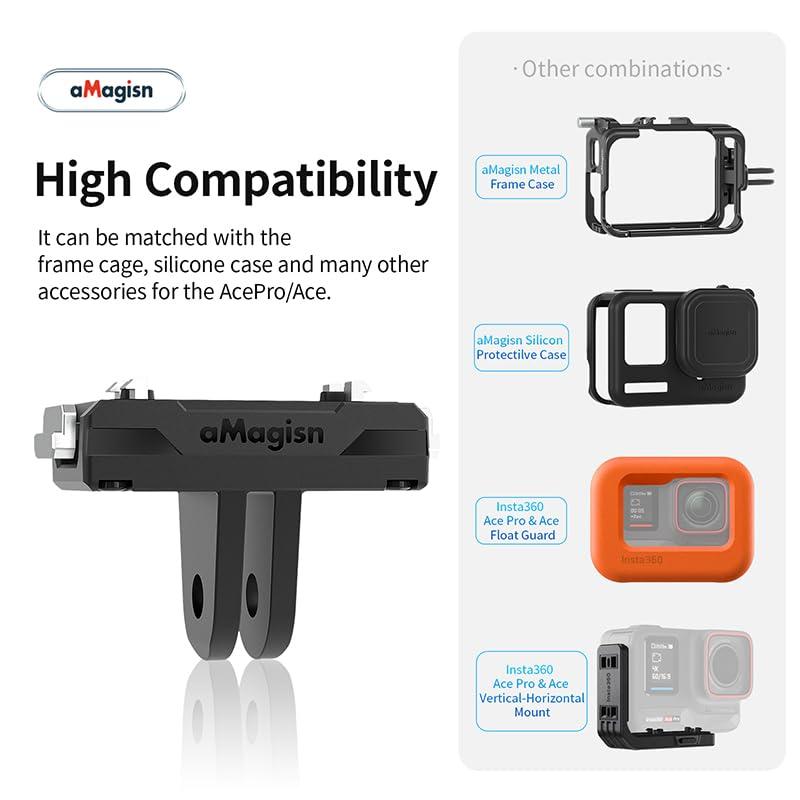 Insta360 X5/Ace Pro 2/Ace Pro/Ace 対応 磁気式マウント ABSツークローアダプター クイックリリース式アダプターマウント 接続可能 三脚 自撮り棒